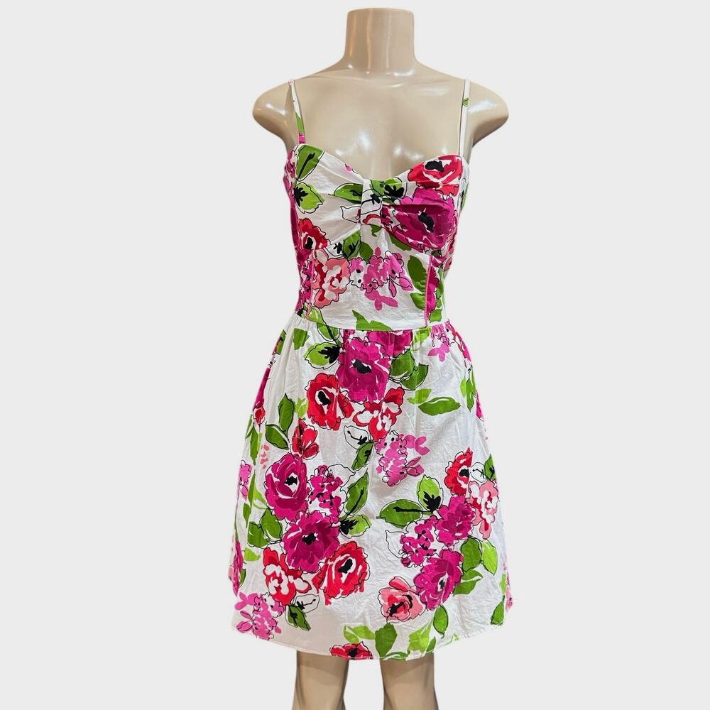 Vintage Taboo Floral Babydoll Cotton Blend Dress Sleeveless Spaghetti Strap sz M